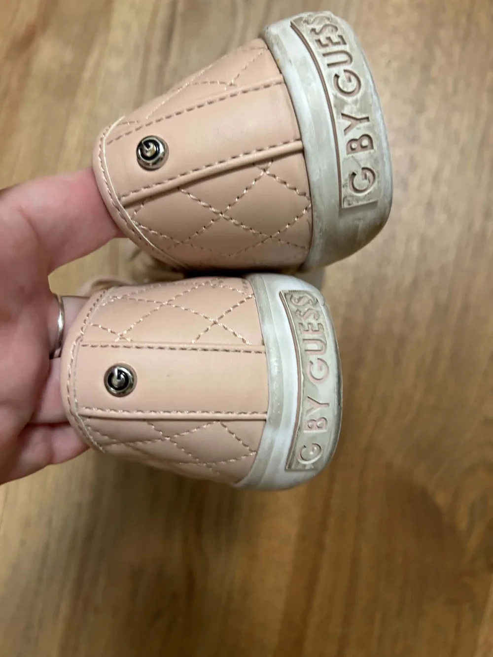 Guess Quilted Blush Pink Women's Lace-Up Sneakers Y2K